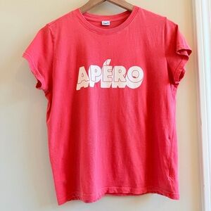 Clare V Classic Tee - Sun-faded Poppy / XS origionally $100